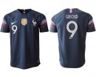 2018-2019 France thailand version #9 GIROUD blue soccer jersey with FIFA patch