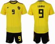 2018 World cup Belgium #9 LUKAKU yellow soccer jersey away