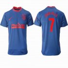 2020-2021 Atletico Madrid club #7 JOAO FELIX thailand version blue soccer jersey away