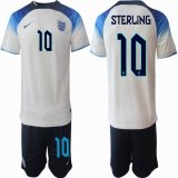 2022 World Cup England #10 STERLING white blue soccer jerseys home