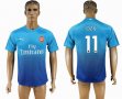 2017-2018 Arsenal club #11 OZIL Thailand version skyblue soccer jersey away