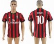 2017-2018 AC Milan thailand version #10 HONDA red soccer jersey home