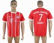 2017-2018 Bayern Munich Thailand version #7 RIBERY red soccer uniforms home