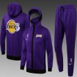 Los Angeles Lakers purple NBA Hooded Sweatshirt with long shorts H0076#