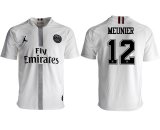 2018-2019 Paris saint germain Jordan #12 MEUNIER thailand version white soccer jersey away