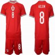 2022 World Cup Wales team #8 WILSON red soccer jerseys home