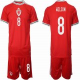 2022 World Cup Wales team #8 WILSON red soccer jerseys home