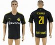 2017-2018 Dortmund #21 SCHURRLE Thailand version black soccer jersey away