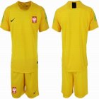 2018 World Cup Poland yellow goalkeeper black soccer jersey