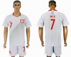 2018 world cup Poland Team #7 MILIK white soccer jersey home