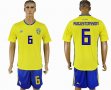 2018 World Cup Sweden team #6 AUGUSTINSSON yellow soccer jersey home