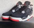 Jordan 4 black gray red shoes