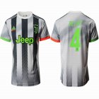 2019-2020 Juventus FC thailand version #4 DELIGT white black soccer uniforms away-HQ