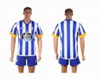 2013-2014 Deportivo La Coruna club white blue jersey home