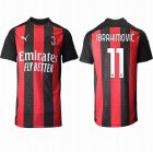 2020-2021 AC Milan club thailand version #11 IBRAHIMOVIC red black soccer jersey home