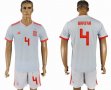 2018 World cup Spain team #4 BARTRA white soccer jersey away