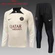 2023-2024 Paris Saint-Germain club beige black soccer uniforms with long shorts E699#.