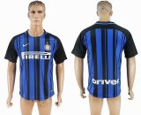 2017-2018 Inter Milan Thailand version blue black soccer uniforms home