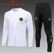 2023-2024 Paris Saint-Germain club white black soccer jacket with long shorts E721#.