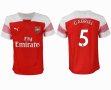 2018-2019 Arsenal thailand version #5 GABRIEL white red soccer jersey home