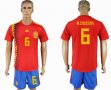 2018 World Cup Spain #6 A.INIESTA red soccer jersey home