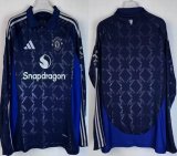 2024-2025 Manchester United club thailand version navy long sleeves soccer jerseys away