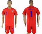 2018 World Cup Croatia team #1 VARGIC red goalkeeper soccer jersey