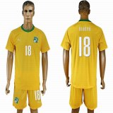 2016-2017 Ivory team DJAKPA #18 yellow soccer jersey home