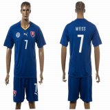 2015-2016 Slovakia team WEISS #7 soccer jersey blue away