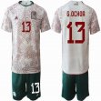 2022 World Cup Mexico Team #13 G.OCHOA white red green soccer jerseys away