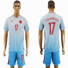 2016 Turkey team CALHANOGLU #17 skyblue soccer jersey away