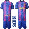 2022 Barcelona club red blue youth soccer jerseys second away