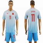 2016 Turkey team SAHAN #11 skyblue soccer jersey away