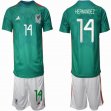 2022 World Cup Mexico Team #14 HERNANDEZ green soccer jersey home