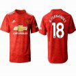 2020-2021 Manchester United club Thailand version #18 B.FERNANDES red white soccer jersey home