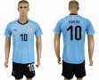 2018 World Cup Uruguay team #10 FORLAN skyblue soccer jersey home