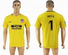 2017-2018 Atletico Madrid #1 MOYA thailand version yellow soccer jersey away