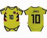 2018 World cup Colombia #10 JAMES yellow soccer baby clothes home