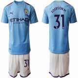 2019-2020 Manchester City club #31 EDERSON M. black soccer jersey away