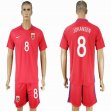 2016-2017 Norway team JOHANSEN #8 red soccer jerseys home