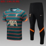 2023-2024 Liverpool club green orange black Polo soccer uniforms with Long Trousers -C803.