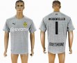 2017-2018 Dortmund #1 WEIDENFELLER gray goalkeeper soccer jersey away