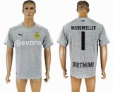 2017-2018 Dortmund #1 WEIDENFELLER gray goalkeeper soccer jersey away