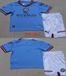 2022-2023 Manchester City club skyblue kid soccer jersey home