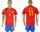 2018 World Cup Spain #11 UITOLO red soccer jersey home