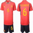 2022 World Cup Spain team #6 M.LLORENTE red soccer jerseys home-HQ