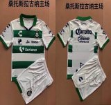 2021-2022 Santos Laguna Club white green soccer jersey home