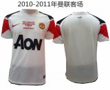 2010-2011 Manchester United thailand version throwback white soccer jersey away