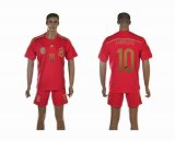 2014 World Cup Spain team FABREGAS 10 red soccer jersey home