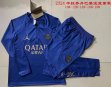 2024-2025 Paris Saint-Germain club blue kid Soccer uniforms with Long Trousers E802